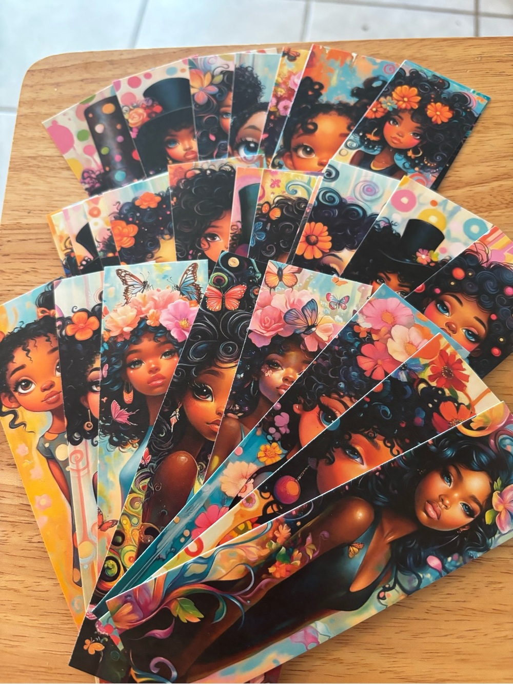 Colorful Black Girl Aesthetic Bookmarks | Book Lover Gift Set 5/$5
